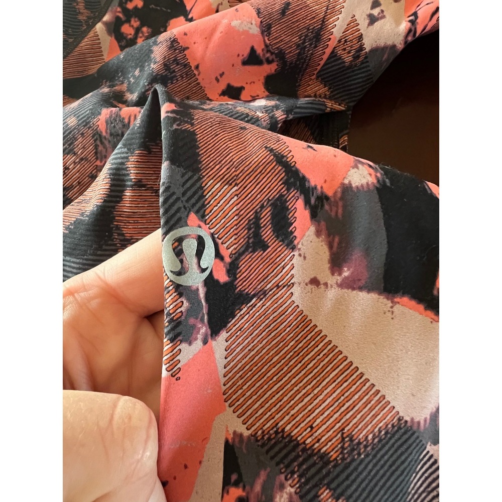 Lululemon Speed Up Tight 25 Coral Black Abstract Print Leggings Womens Size 4 - Picture 6 of 6